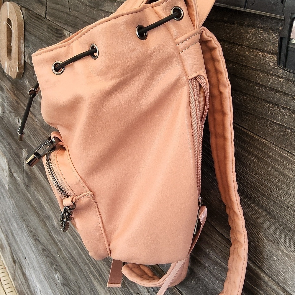 RACHEL Rachel Roy Peach Backpack with Buckle & Chain And Pockets Galore! - Picture 16 of 16